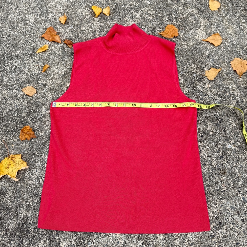 Chico's Vibrant Coral Red Sleeveless Silk Tank Top size L - Picture 3 of 6
